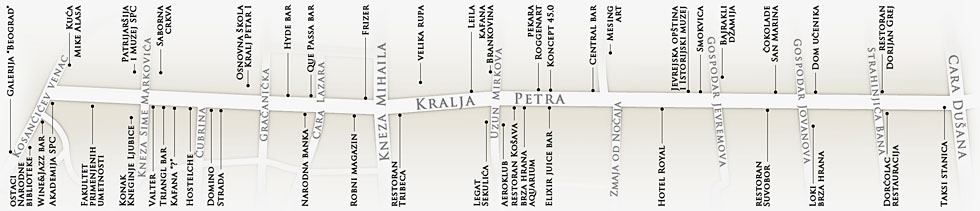 Mapa ulice Kralja Petra u Beogradu